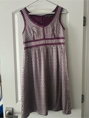 Proenza Schouler for Target Purple and Cream Sleeveless Midi silk Dress